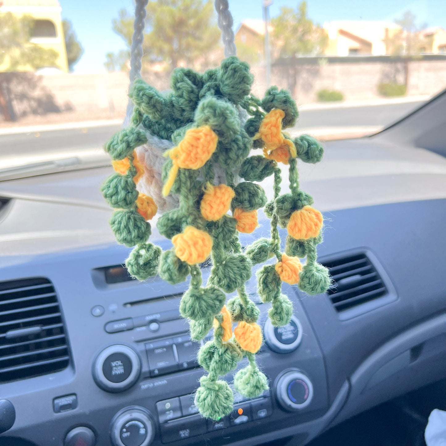 Plant Car Mirror Hanging Accessories (#1) | Yellow Flowers | Plant Plushy
