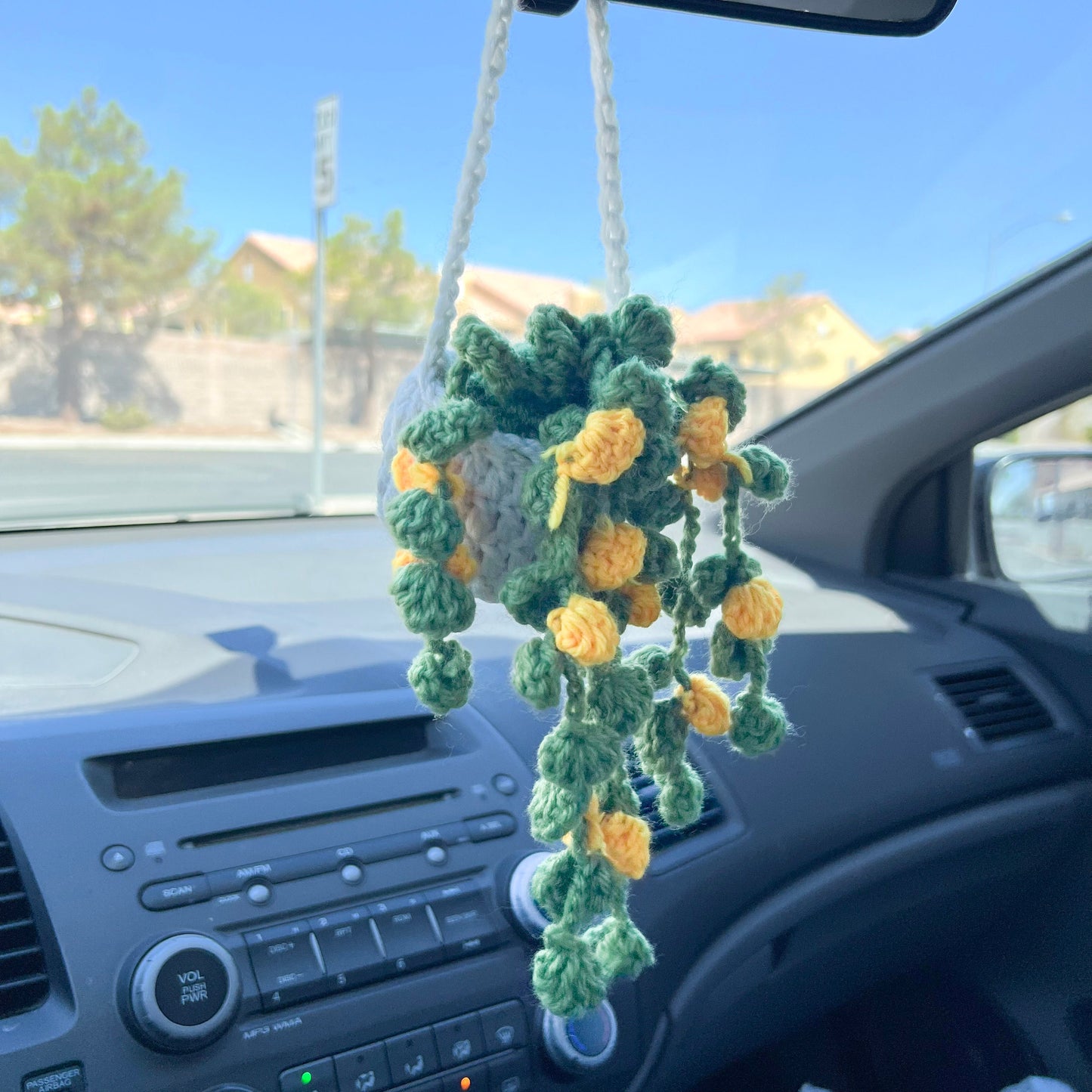 Plant Car Mirror Hanging Accessories (#1) | Yellow Flowers | Plant Plushy