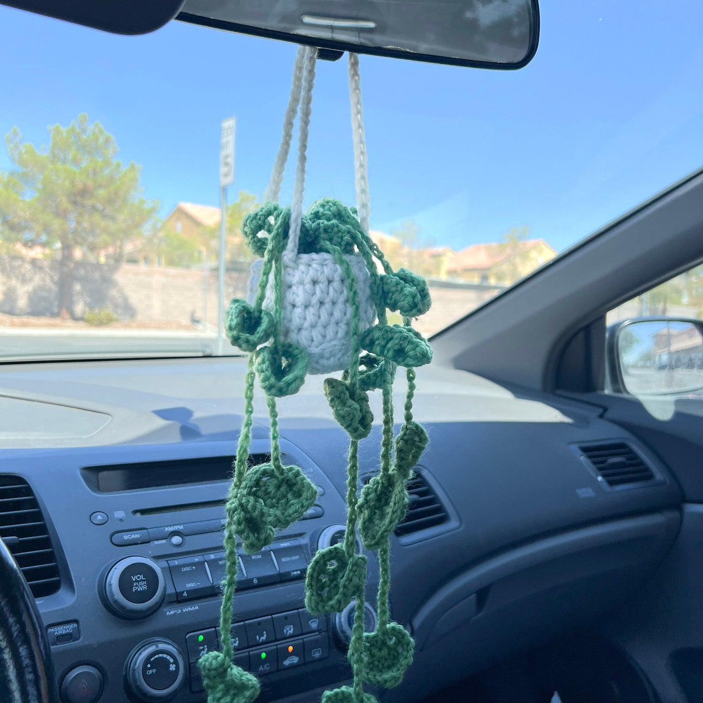 Crochet Hanging Plant (#3) | Car Rearview Mirror Decor | Plant Crochet | Plant Plushy