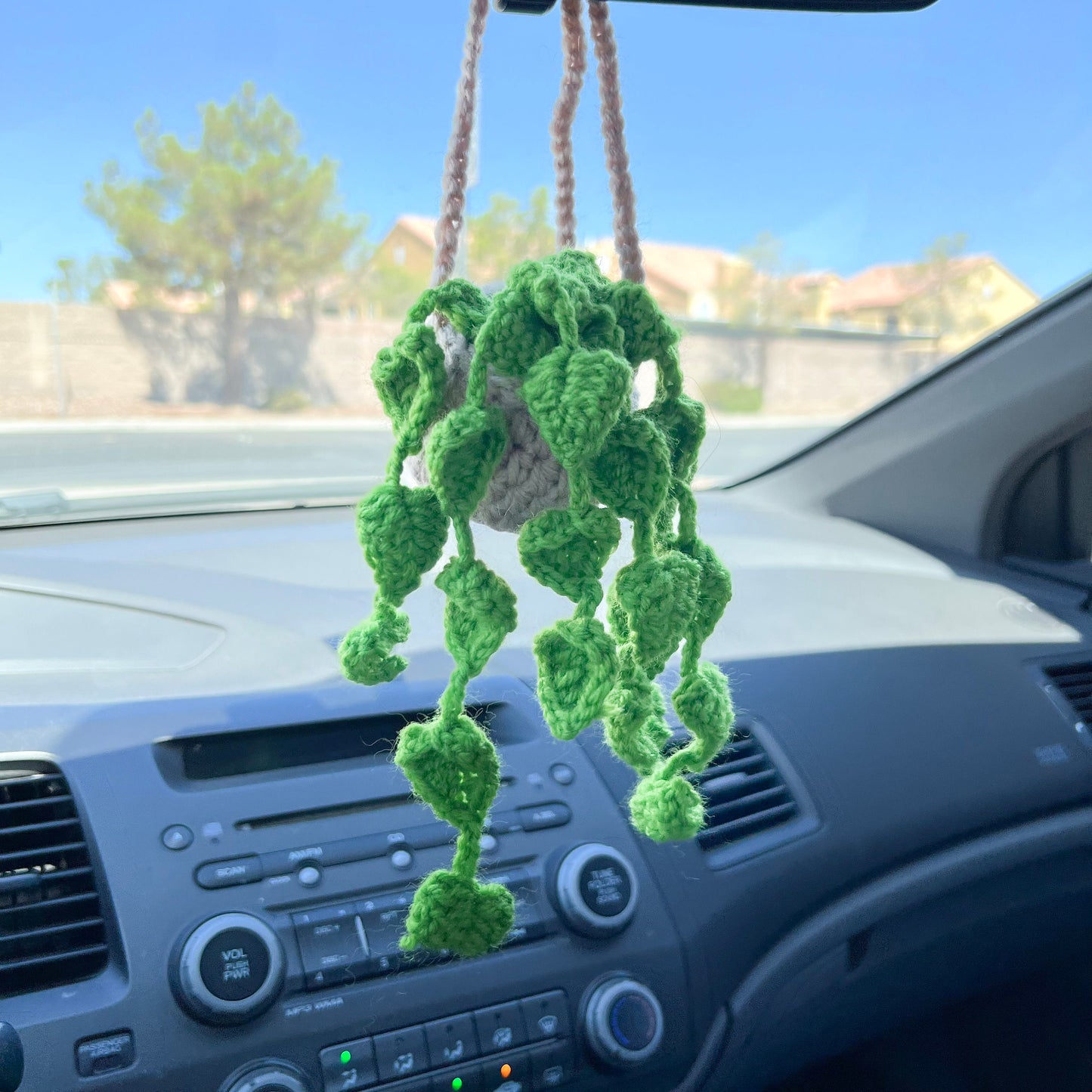 Crochet House Plants (#16) | Car Rearview Mirror Decor | Plant Crochet | Crochet Potted Flower, Crochet Decor