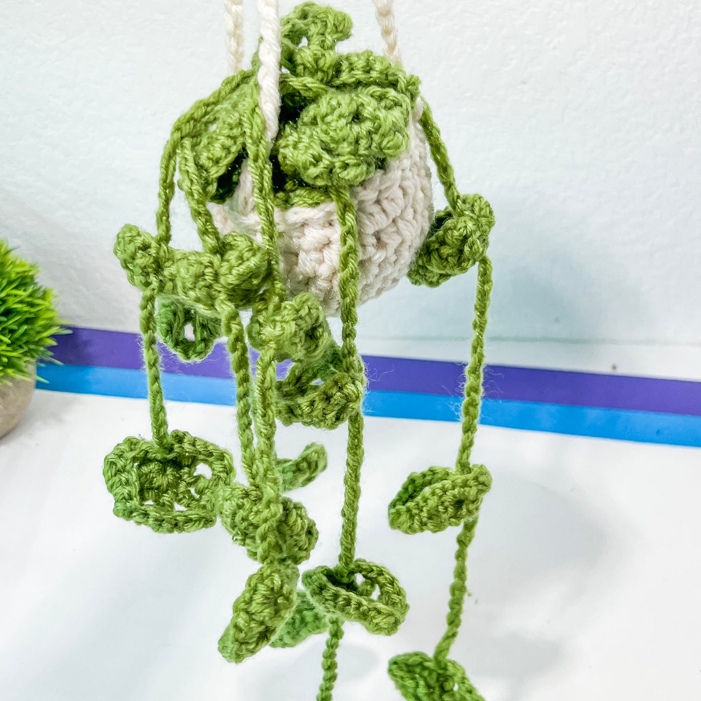 Crochet Hanging Plant (#3) | Car Rearview Mirror Decor | Plant Crochet | Plant Plushy