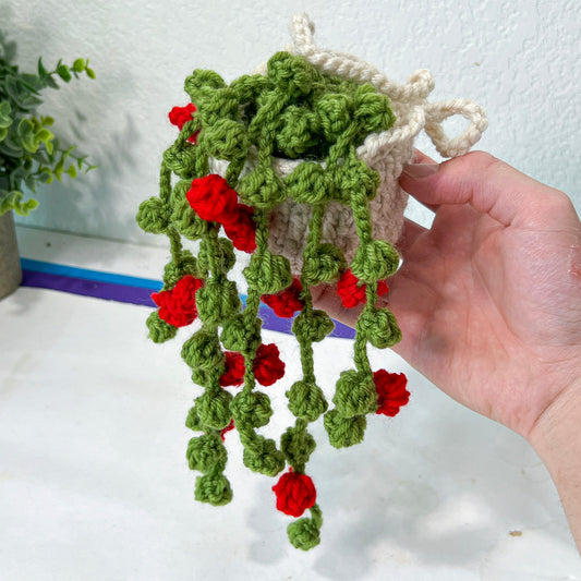 Crochet Potted Flower (#4) | Car Rearview Mirror Decor | Plant Crochet | Plant Plushy