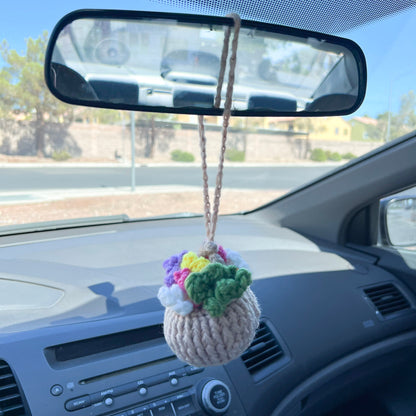 Crochet Plants (#2) | Car Rearview Mirror Decor | Plant Crochet | Plant Plushy