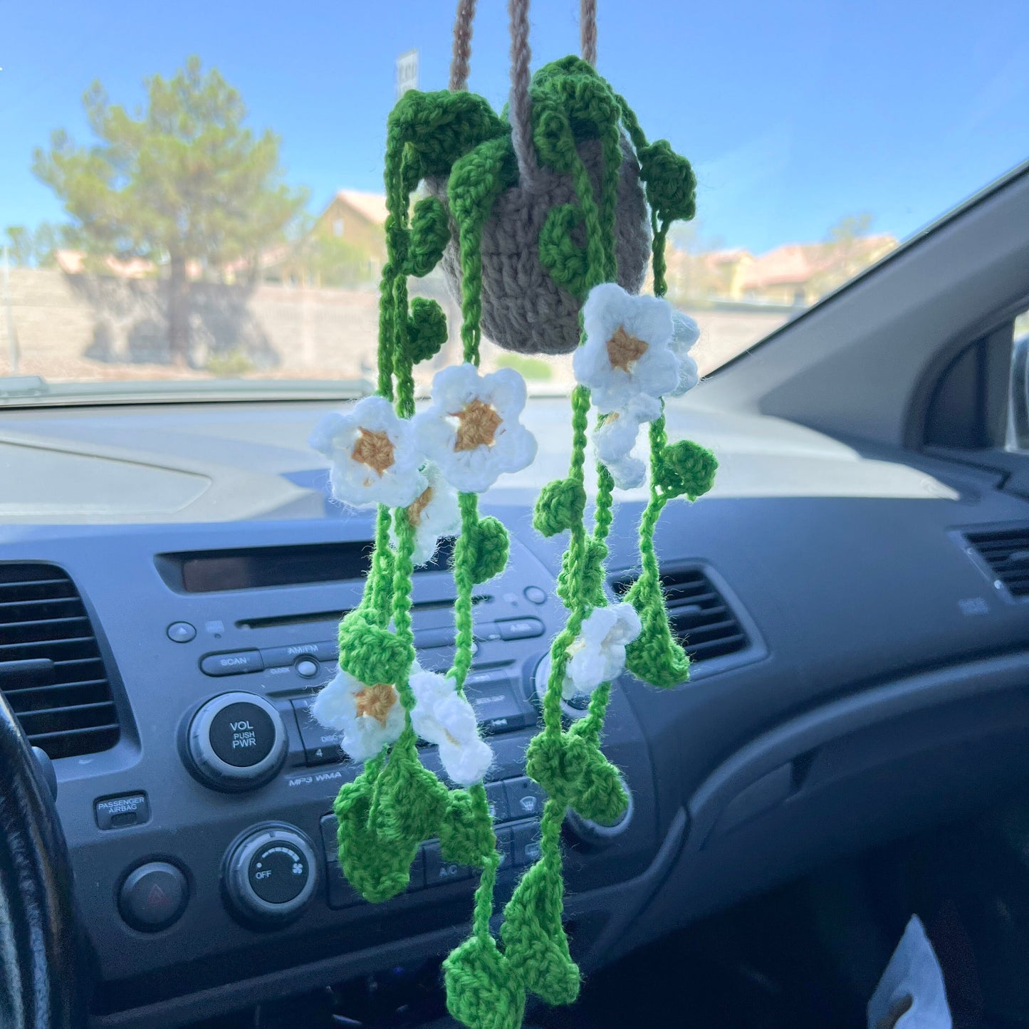 Crochet Potted Flower, (#5) | Car Rearview Mirror Decor | Plant Crochet | Plant Plushy