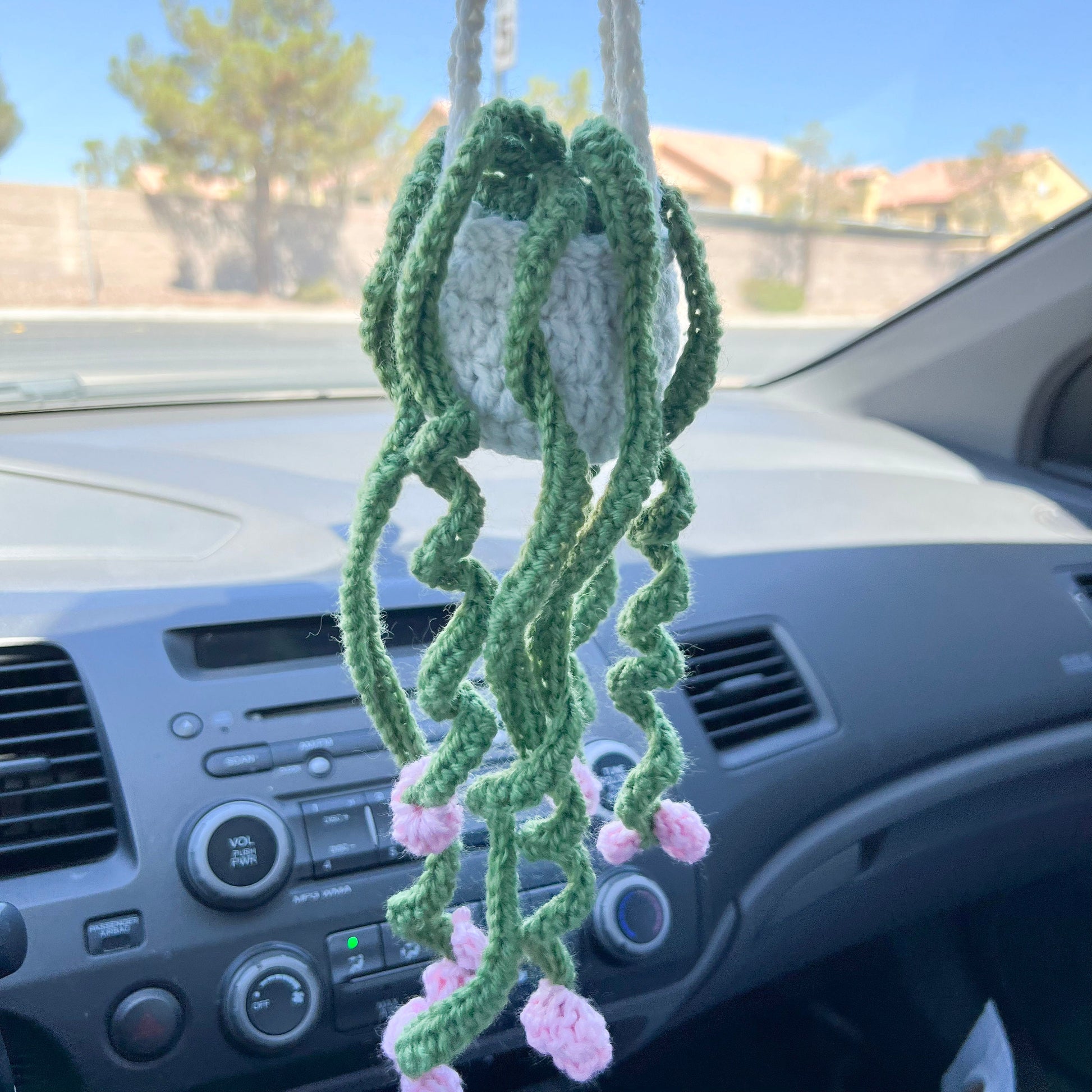 crochet plant car hanger Crochet Plant Plushy: Car Rearview Mirror Decor – Lvjungle Plant Shop