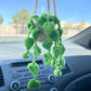 Crochet House Plants (#16) | Car Rearview Mirror Decor | Plant Crochet | Crochet Potted Flower, Crochet Decor
