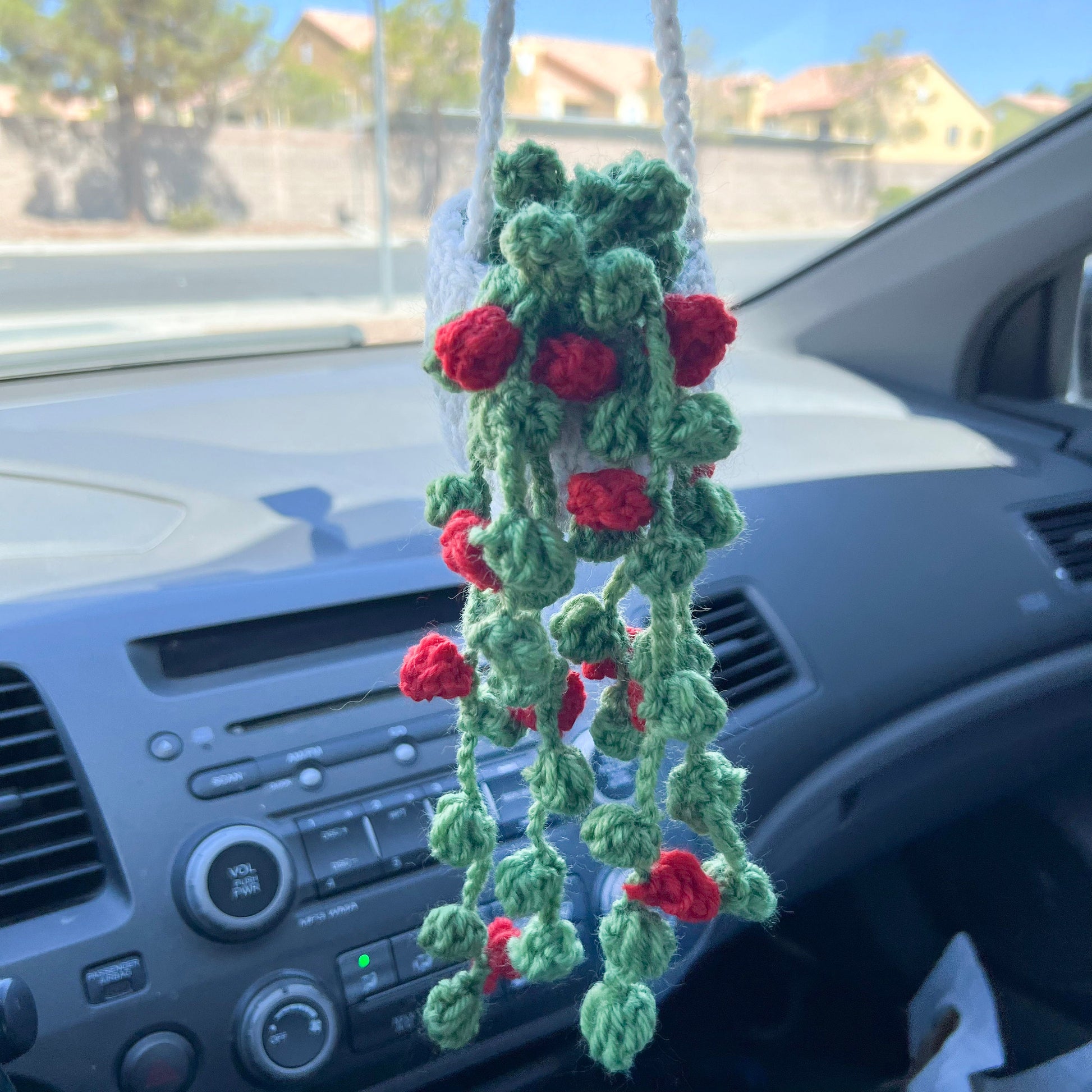 Crochet Potted Flower, Crochet Decor (#4) | Car Rearview Mirror Decor | Plant Crochet | Plant Plushy