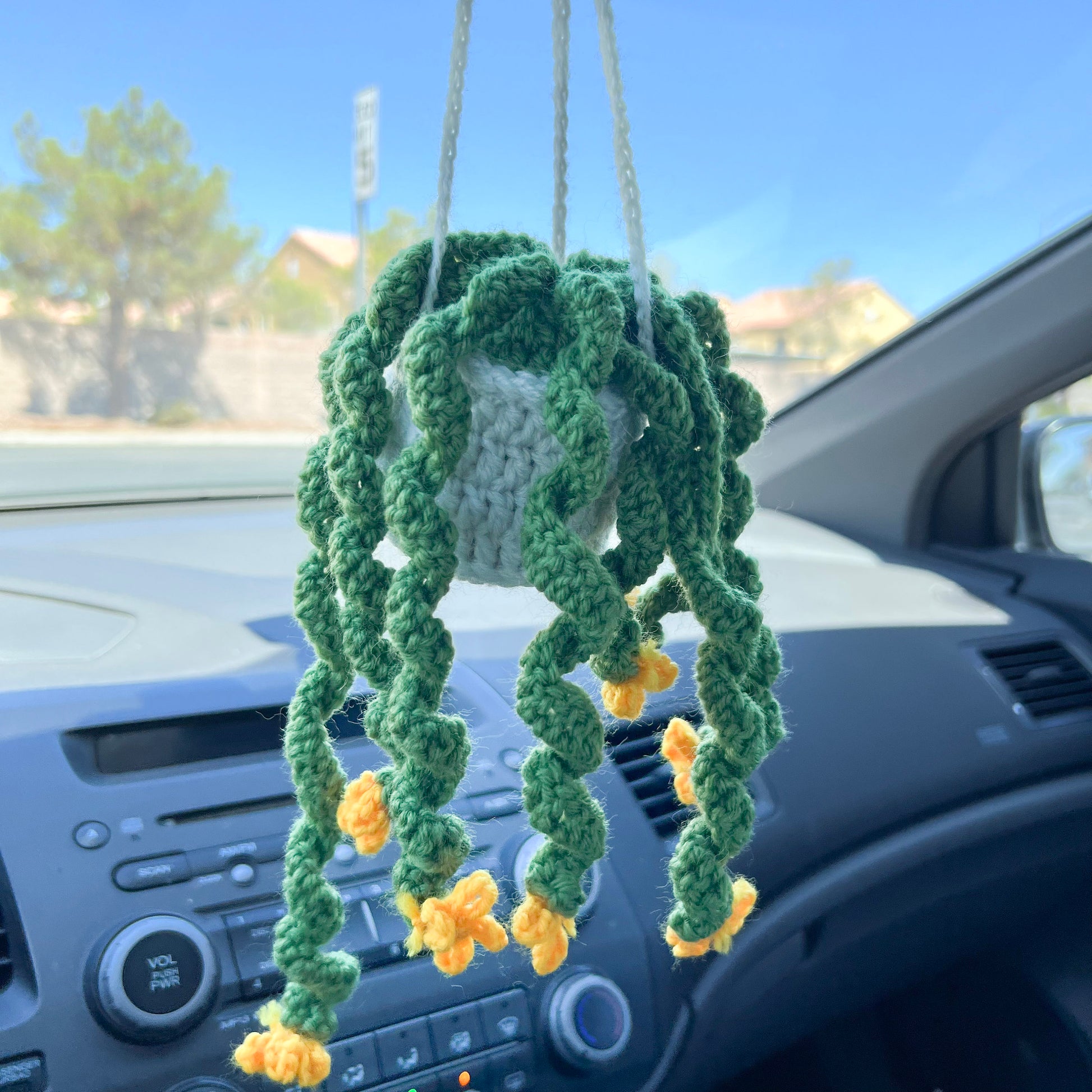 Plant Car Mirror Hanging Accessories (#14) | Car Rearview Mirror Decor | Plant Crochet | Plant Plushy