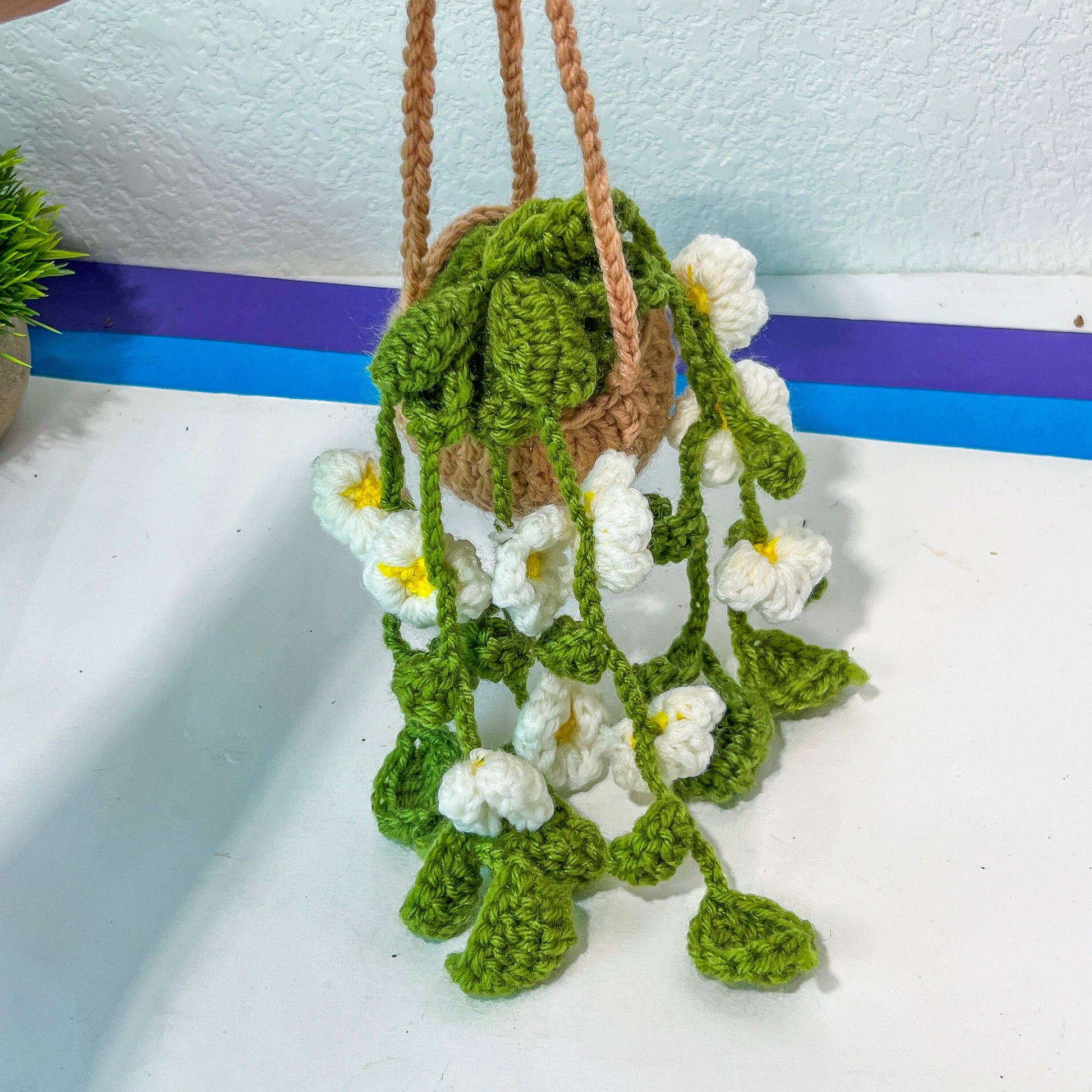 Crochet Potted Flower, (#5) | Car Rearview Mirror Decor | Plant Crochet | Plant Plushy