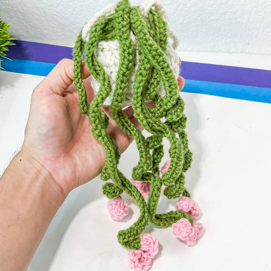 Crochet Potted Flower, Crochet Decor (#9) | Car Rearview Mirror Decor | Plant Crochet | Plant Plushy