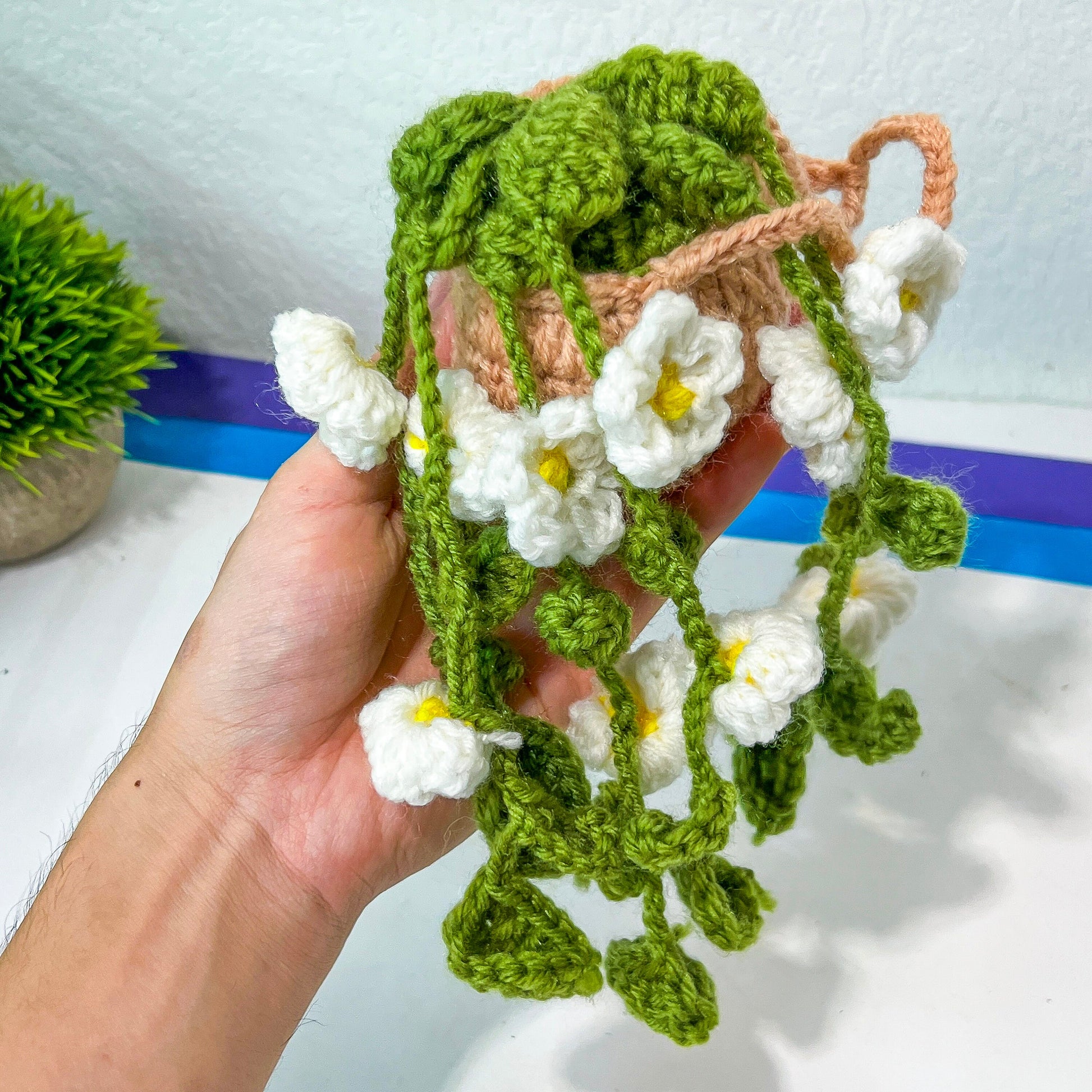 Crochet Potted Flower, (#5) | Car Rearview Mirror Decor | Plant Crochet | Plant Plushy