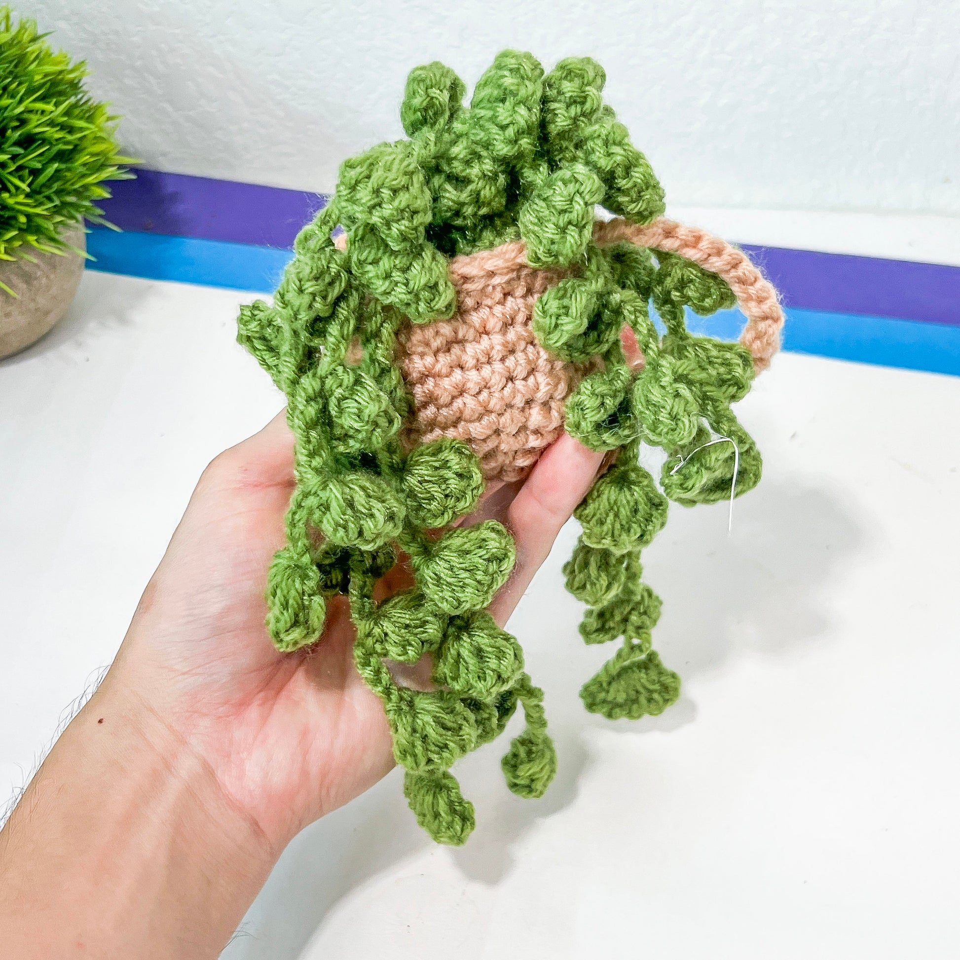 bless this car succulent Crochet Succulent Plant: Car Rearview Mirror Hanging Decor – Lvjungle Plant Shop