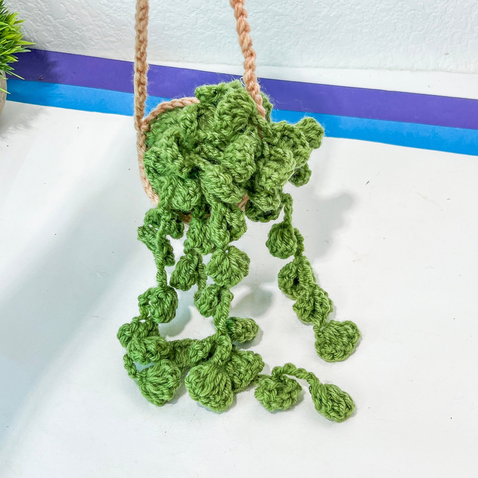 bless this car succulent Crochet Succulent Plant: Car Rearview Mirror Hanging Decor – Lvjungle Plant Shop