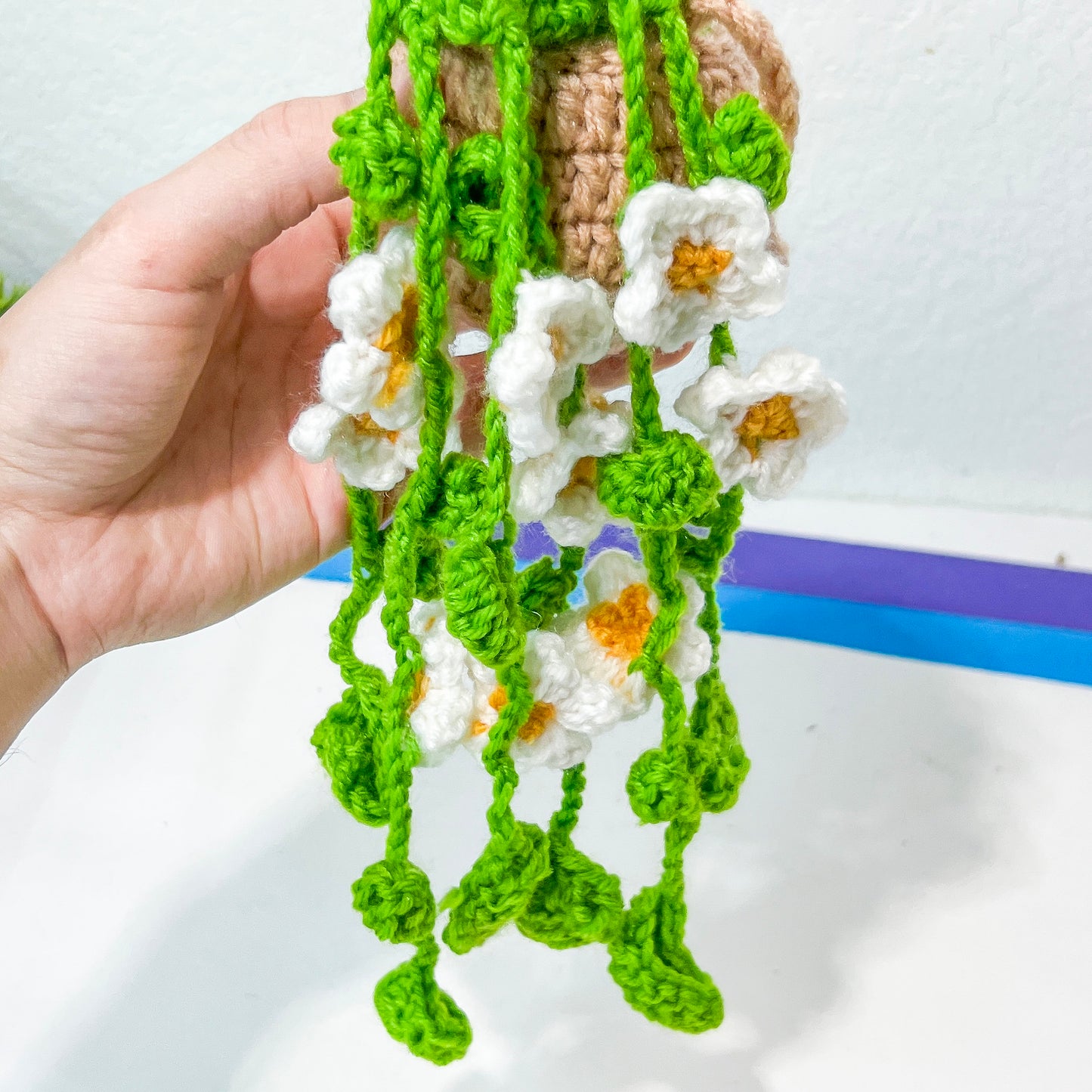 Crochet Potted Flower, Crochet Decor (#17) | Car Rearview Mirror Decor | Plant Crochet | Plant Plushy