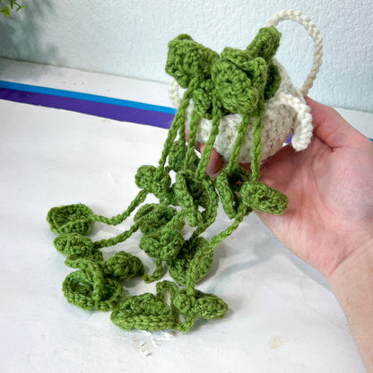 Crochet Hanging Plant (#3) | Car Rearview Mirror Decor | Plant Crochet | Plant Plushy