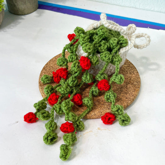 Crochet Potted Flower (#4) | Car Rearview Mirror Decor | Plant Crochet | Plant Plushy