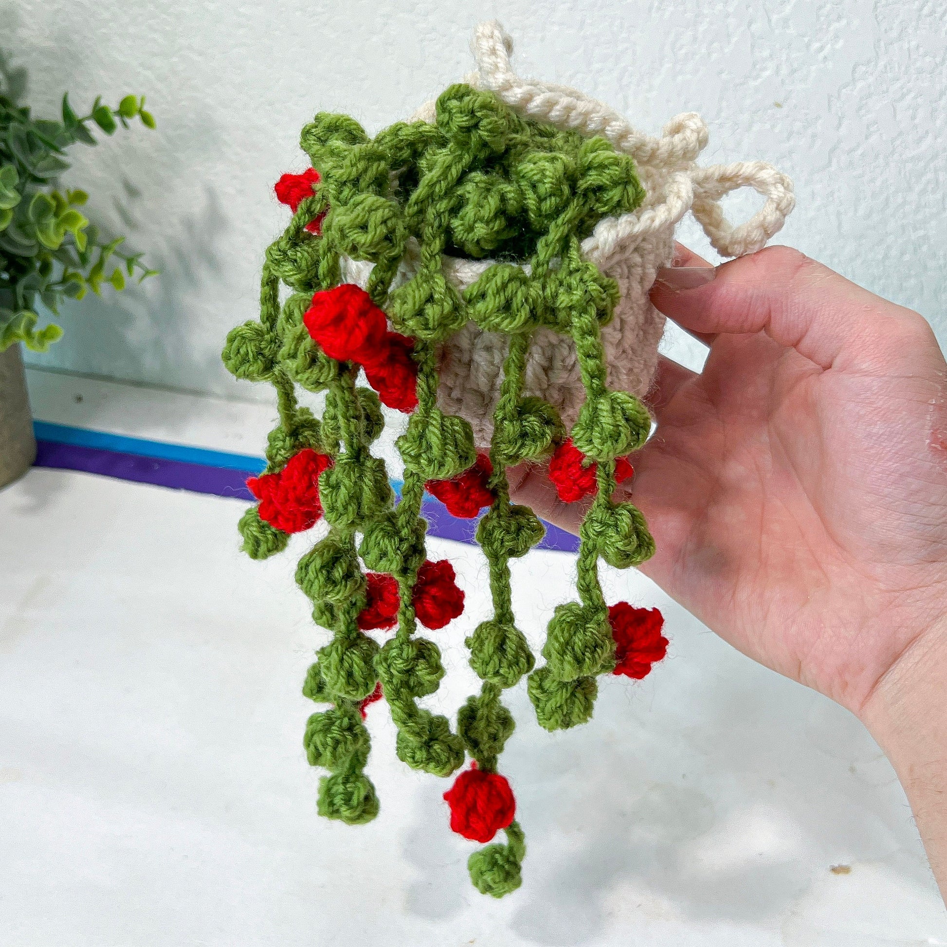Crochet Potted Flower, Crochet Decor (#4) | Car Rearview Mirror Decor | Plant Crochet | Plant Plushy