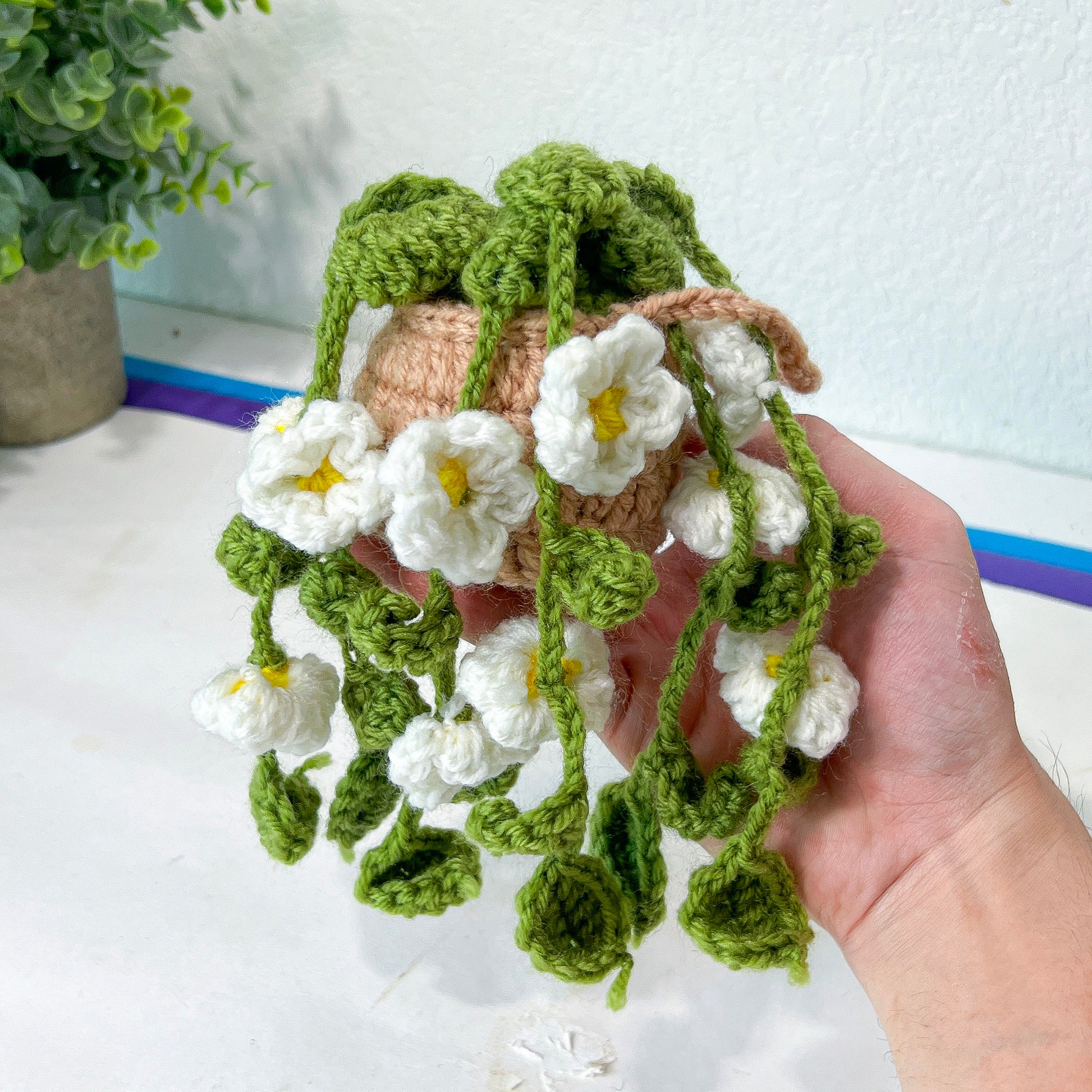 Crochet Potted Flower, (#5) | Car Rearview Mirror Decor | Plant Crochet | Plant Plushy