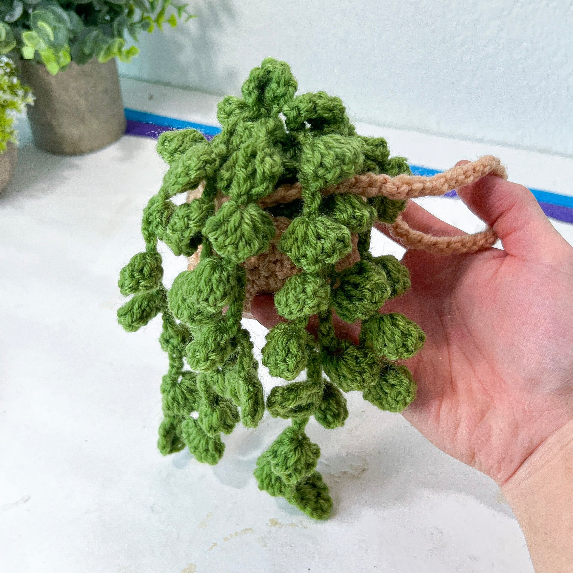 faux succulent car charm Crochet Succulent Plant: Car Rearview Mirror Hanging Decor – Lvjungle Plant  Shop
